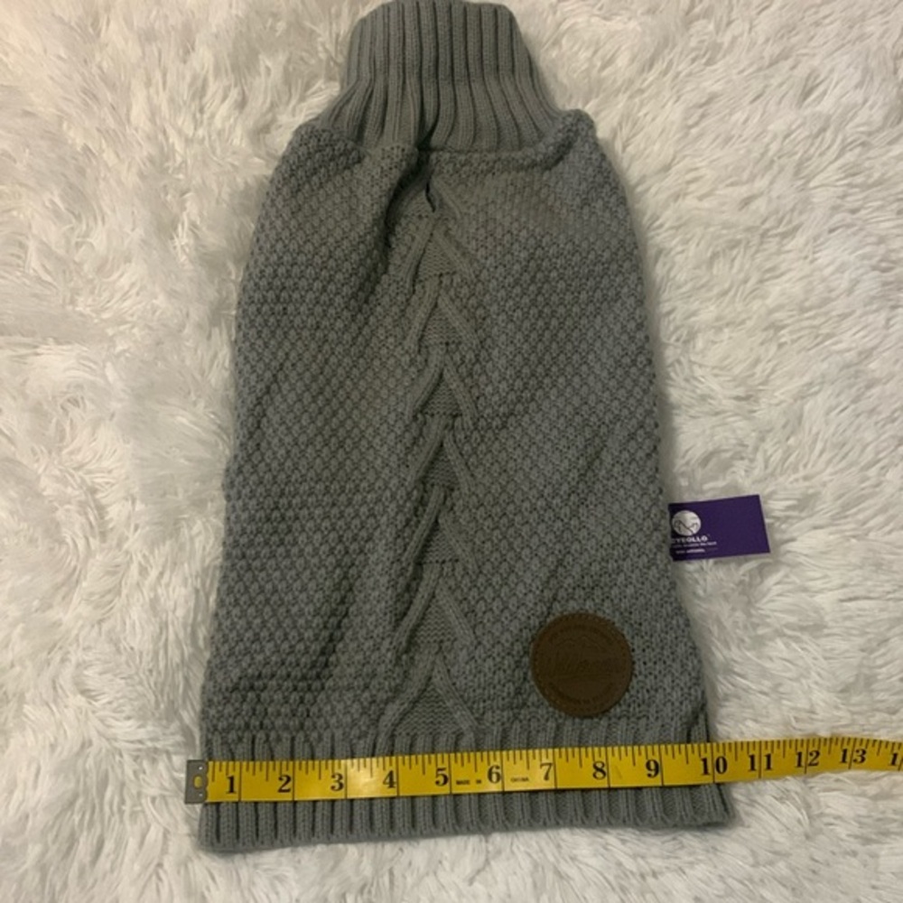 Grey Cableknit Dog Sweater sz XL Cyeollo Wilderness Collection NWT